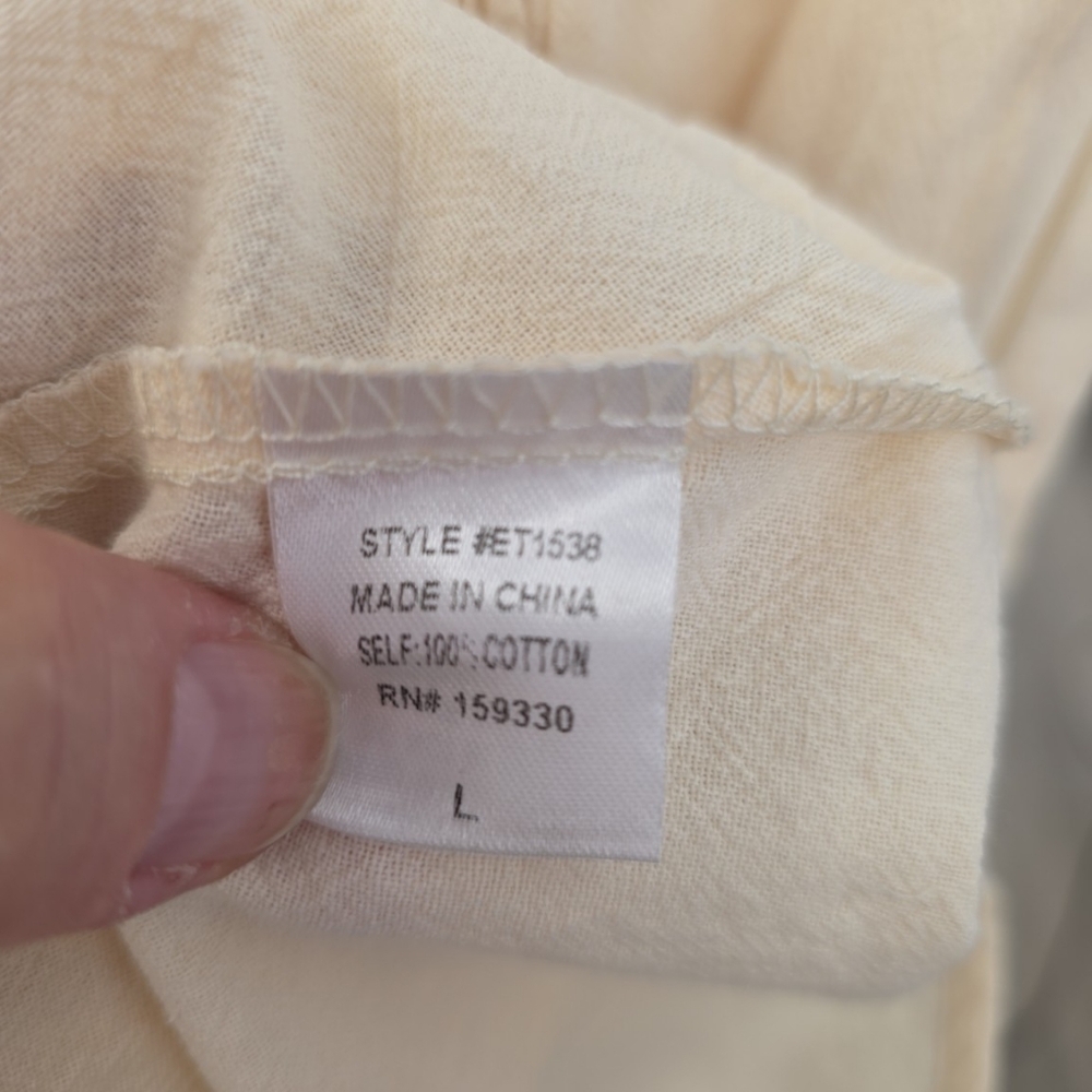 HEYSON Square Neck Crop Top | Cream Oatmeal Linen Look | Wide Strap Boho - Picture 12 of 12